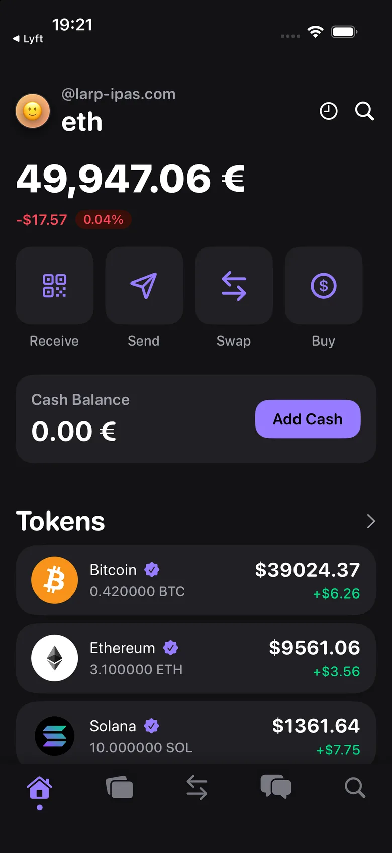 Phantom entertainment-build preview 1: The preview displays a profile label and portfolio total.